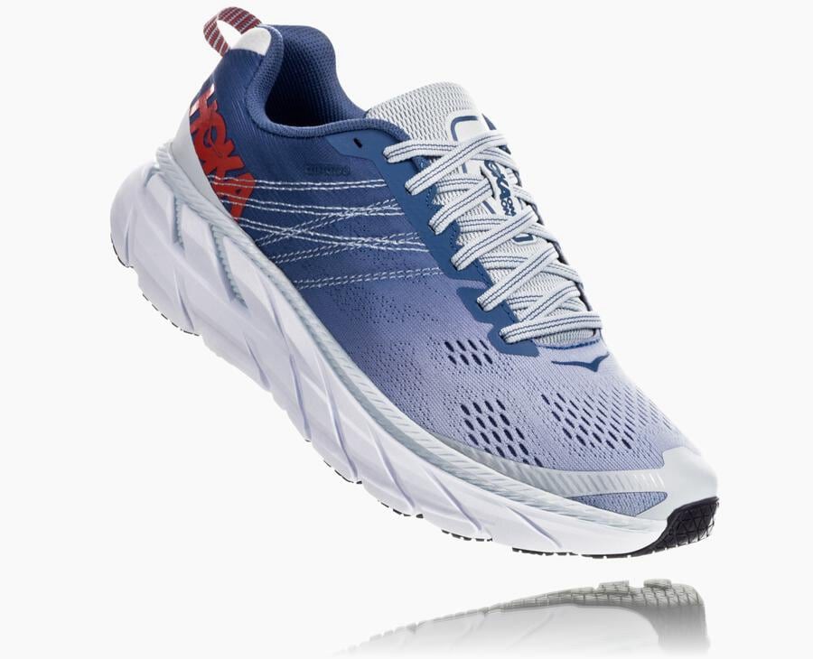 Hoka One One Loopschoenen Dames - Clifton 6 - Blauw/Wit - NK1809645